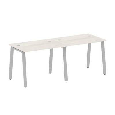 Metal System Style БА.СМ-2.1 (Дуб Наварра/серый) Рабочая станция на 2 раб.места на А-образном м/к