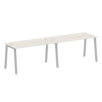 Metal System Style БА.СМ-2.3 (Дуб Наварра/серый) Рабочая станция на 2 раб.места на А-образном м/к