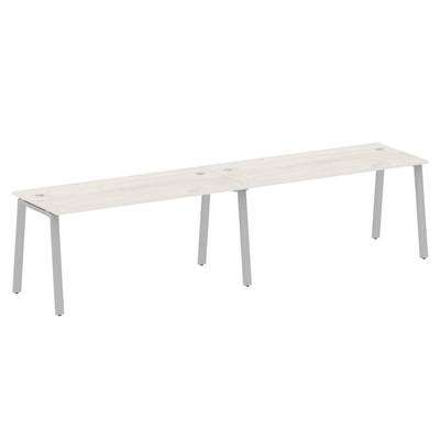 Metal System Style БА.СМ-2.4 (Дуб Наварра/серый) Рабочая станция на 2 раб.места на А-образном м/к