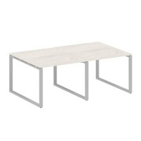 Metal System Style БО.ПРГ-2.1 (Дуб Наварра/серый) Переговорный стол (2 столешницы) на О-образном м/к
