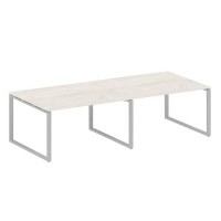 Metal System Style БО.ПРГ-2.3 (Дуб Наварра/серый) Переговорный стол (2 столешницы) на О-образном м/к