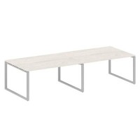 Metal System Style БО.ПРГ-2.4 (Дуб Наварра/серый) Переговорный стол (2 столешницы) на О-образном м/к