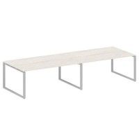 Metal System Style БО.ПРГ-2.5 (Дуб Наварра/серый) Переговорный стол (2 столешницы) на О-образном м/к