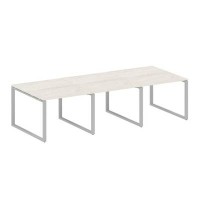Metal System Style БО.ПРГ-3.1 (Дуб Наварра/серый) Переговорный стол (3 столешницы) на О-образном м/к