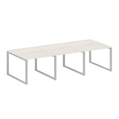 Metal System Style БО.ПРГ-3.1 (Дуб Наварра/серый) Переговорный стол (3 столешницы) на О-образном м/к