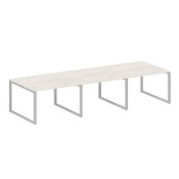 Metal System Style БО.ПРГ-3.2 (Дуб Наварра/серый) Переговорный стол (3 столешницы) на О-образном м/к