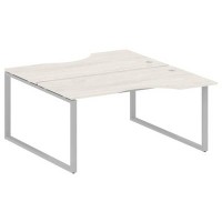 Metal System Style БО.РАС-СА-2.1 (Дуб Наварра/серый) Рабочая станция криволинейная на О-образном м/к