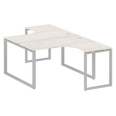 Metal System Style БО.РАС-СА-2.3 (Дуб Наварра/серый) Рабочая станция криволинейная на О-образном м/к