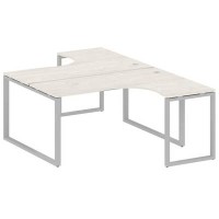 Metal System Style БО.РАС-СА-2.4 (Дуб Наварра/серый) Рабочая станция криволинейная на О-образном м/к