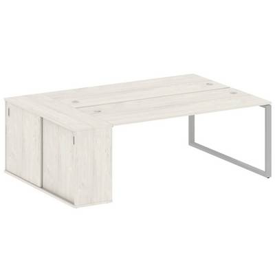 Metal System Style БО.РС-СШК-1.5 (Дуб Наварра/серый) Рабочая станция на О-образном м/к с опорным шкафом-купе