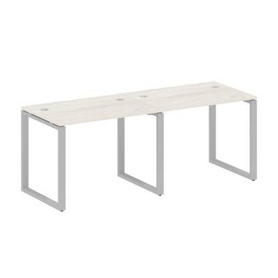 Metal System Style БО.СМ-2.1 (Дуб Наварра/серый) Рабочая станция на 2 раб.места на О-образном м/к