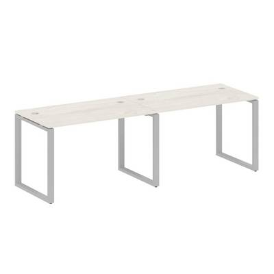 Metal System Style БО.СМ-2.2 (Дуб Наварра/серый) Рабочая станция на 2 раб.места на О-образном м/к