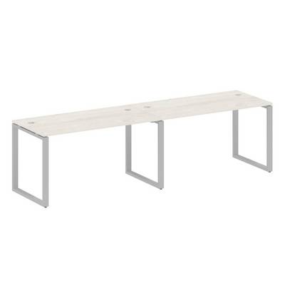 Metal System Style БО.СМ-2.3 (Дуб Наварра/серый) Рабочая станция на 2 раб.места на О-образном м/к