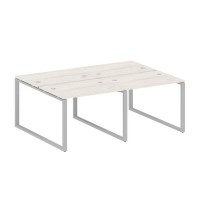 Metal System Style БО.СМ-4.1 (Дуб Наварра/серый) Рабочая станция на 4 раб.места на О-образном м/к