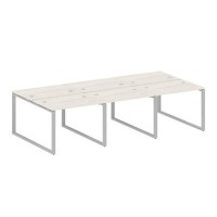 Metal System Style БО.СМ-6.1 (Дуб Наварра/серый) Рабочая станция на 6 раб.мест на О-образном м/к