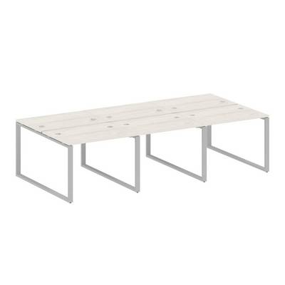 Metal System Style БО.СМ-6.1 (Дуб Наварра/серый) Рабочая станция на 6 раб.мест на О-образном м/к