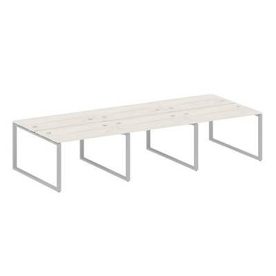 Metal System Style БО.СМ-6.2 (Дуб Наварра/серый) Рабочая станция на 6 раб.мест на О-образном м/к