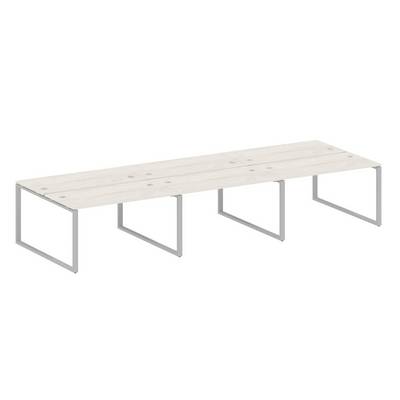 Metal System Style БО.СМ-6.3 (Дуб Наварра/серый) Рабочая станция на 6 раб.мест на О-образном м/к