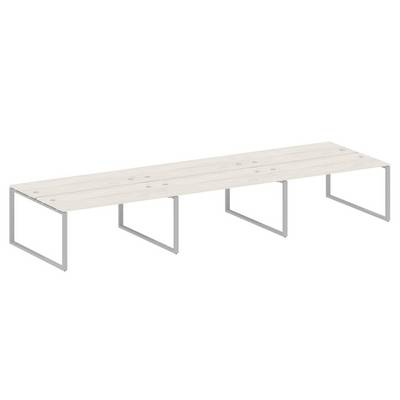 Metal System Style БО.СМ-6.4 (Дуб Наварра/серый) Рабочая станция на 6 раб.мест на О-образном м/к