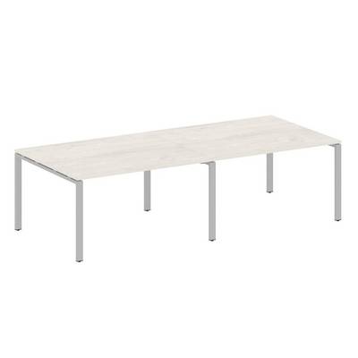 Metal System Style БП.ПРГ-2.3 (Дуб Наварра/серый) Переговорный стол (2 столешницы) на П-образном м/к