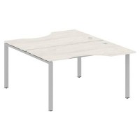 Metal System Style БП.РАС-СА-2.2 (Дуб Наварра/серый) Рабочая станция криволинейная на П-образном м/к