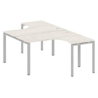 Metal System Style БП.РАС-СА-2.3 (Дуб Наварра/серый) Рабочая станция криволинейная на П-образном м/к