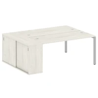 БП.РС-СШК-1.4 (Дуб Наварра/серый) Рабочая станця на П-образном м/кя с опорным шкафом-купе