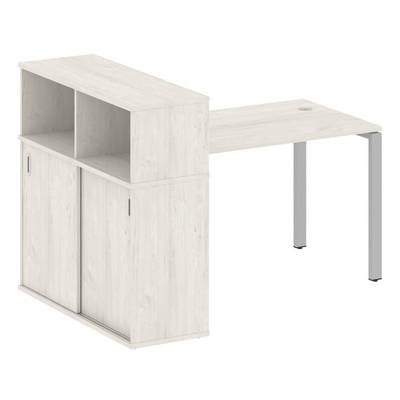 Metal System Style БП.РС-СШК-3.2 (Дуб Наварра/серый) Стол письменный на П-образном м/к с опорным шкафом-купе