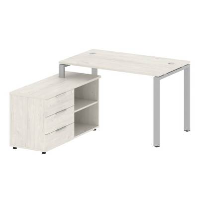 Metal System Style БП.РС-СТС-2.2 Л (Дуб Наварра/серый) Рабочая станция на П-образном м/к с опорной тумбой левая