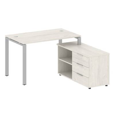 Metal System Style БП.РС-СТС-2.2 Пр (Дуб Наварра/серый) Рабочая станция на П-образном м/к с опорной тумбой правая