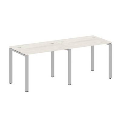 Metal System Style БП.СМ-2.1 (Дуб Наварра/серый) Рабочая станция на 2 раб.места на П-образном м/к