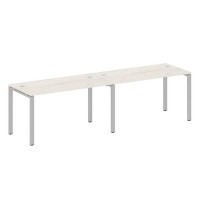 Metal System Style БП.СМ-2.3 (Дуб Наварра/серый) Рабочая станция на 2 раб.места на П-образном м/к