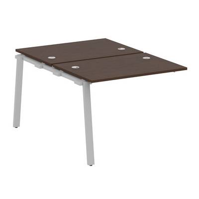 Metal System Style БА.ПРС-СП-2.1 (Венге цаво/серый) Проходной наборный элемент рабочей станции на А-образном м/к (проходная опора Б.ОСП-147, две столешницы, два комплекта траверс)