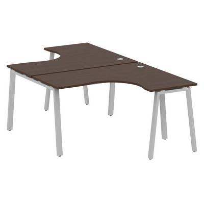 Metal System Style БА.РАС-СА-2.3 (Венге цаво/серый) Рабочая станция криволинейная на А-образном м/к