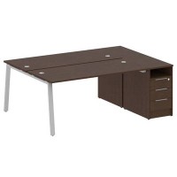 Metal System Style БА.РС-СТП-2.4 (Венге цаво/серый) Рабочая станция на А-образном м/к с опорной тумбой