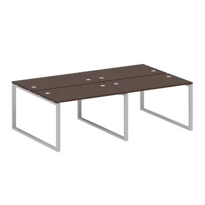 Metal System Style БО.СМ-4.2 (Венге цаво/серый) Рабочая станция на 4 раб.места на О-образном м/к