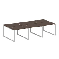 БО.СМ-6.1 (Венге цаво/серый) Рабочая станция на 6 раб.мест на О-образном м/к