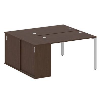 Metal System Style БП.РС-СШК-1.2 (Венге цаво/серый) Рабочая станция на П-образном м/к с опорным шкафом-купе