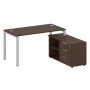 Metal System Style БП.РС-СТС-2.3 Пр (Венге цаво/серый) Рабочая станция на П-образном м/к с опорной тумбой правая