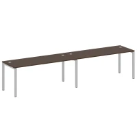 БП.СМ-2.5 (Венге цаво/серый) Рабочая станция на 2 раб.места на П-образном м/к