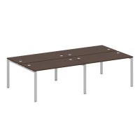 Metal System Style БП.СМ-4.3 (Венге цаво/серый) Рабочая станция на 4 раб.места на П-образном м/к