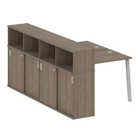 Metal System Style БА.РС-СШК-4.1 (Вяз благородный/серый) Рабочая станция на А-образном м/к с опорным шкафом-купе