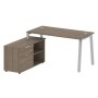 Metal System Style БА.РС-СТС-2.3 Л (Вяз благородный/серый) Рабочая станция на А-образном м/к с опорной тумбой левая