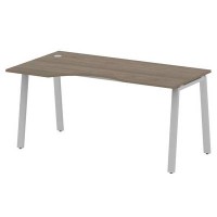 Metal System Style БА.СА-1 Л (Вяз благородный/серый) Стол криволинейный левый на А-образном м/к