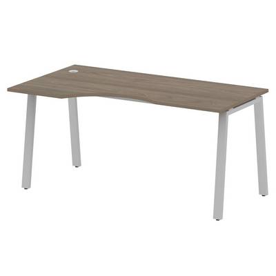 Metal System Style БА.СА-1 Л (Вяз благородный/серый) Стол криволинейный левый на А-образном м/к