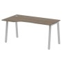 Metal System Style БА.СА-1 Л (Вяз благородный/серый) Стол криволинейный левый на А-образном м/к