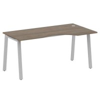 Metal System Style БА.СА-1 Пр (Вяз благородный/серый) Стол криволинейный правый на А-образном м/к