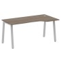 Metal System Style БА.СА-1 Пр (Вяз благородный/серый) Стол криволинейный правый на А-образном м/к