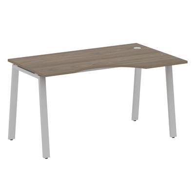 Metal System Style БА.СА-2 Пр (Вяз благородный/серый) Стол криволинейный правый на А-образном м/к