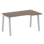 Metal System Style БА.СА-2 Пр (Вяз благородный/серый) Стол криволинейный правый на А-образном м/к